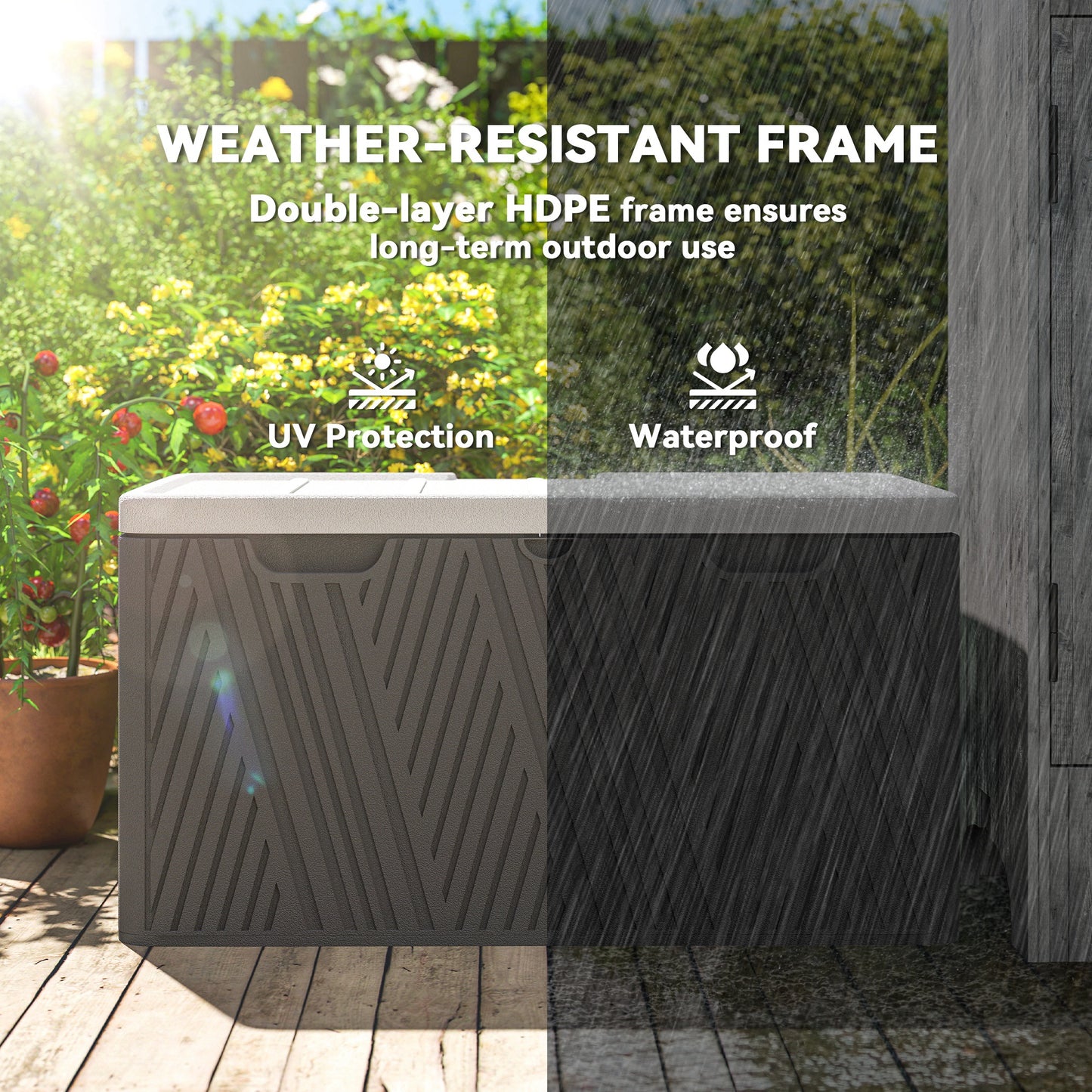 Spacious 380L HDPE Storage Box with Lockable Lid - Durable & Waterproof