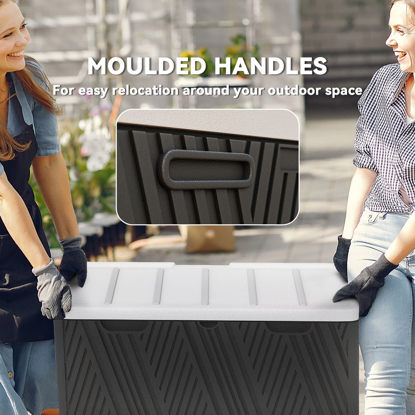 Spacious 380L HDPE Storage Box with Lockable Lid - Durable & Waterproof