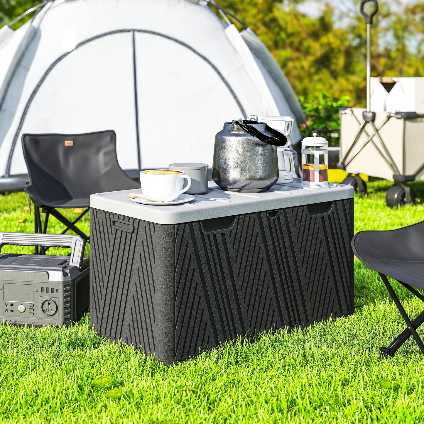 Spacious 380L HDPE Storage Box with Lockable Lid - Durable & Waterproof