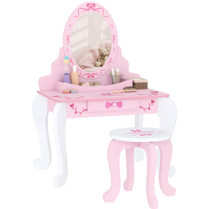 Kids' Ballet Print Vanity Set with Storage and Safety Features
