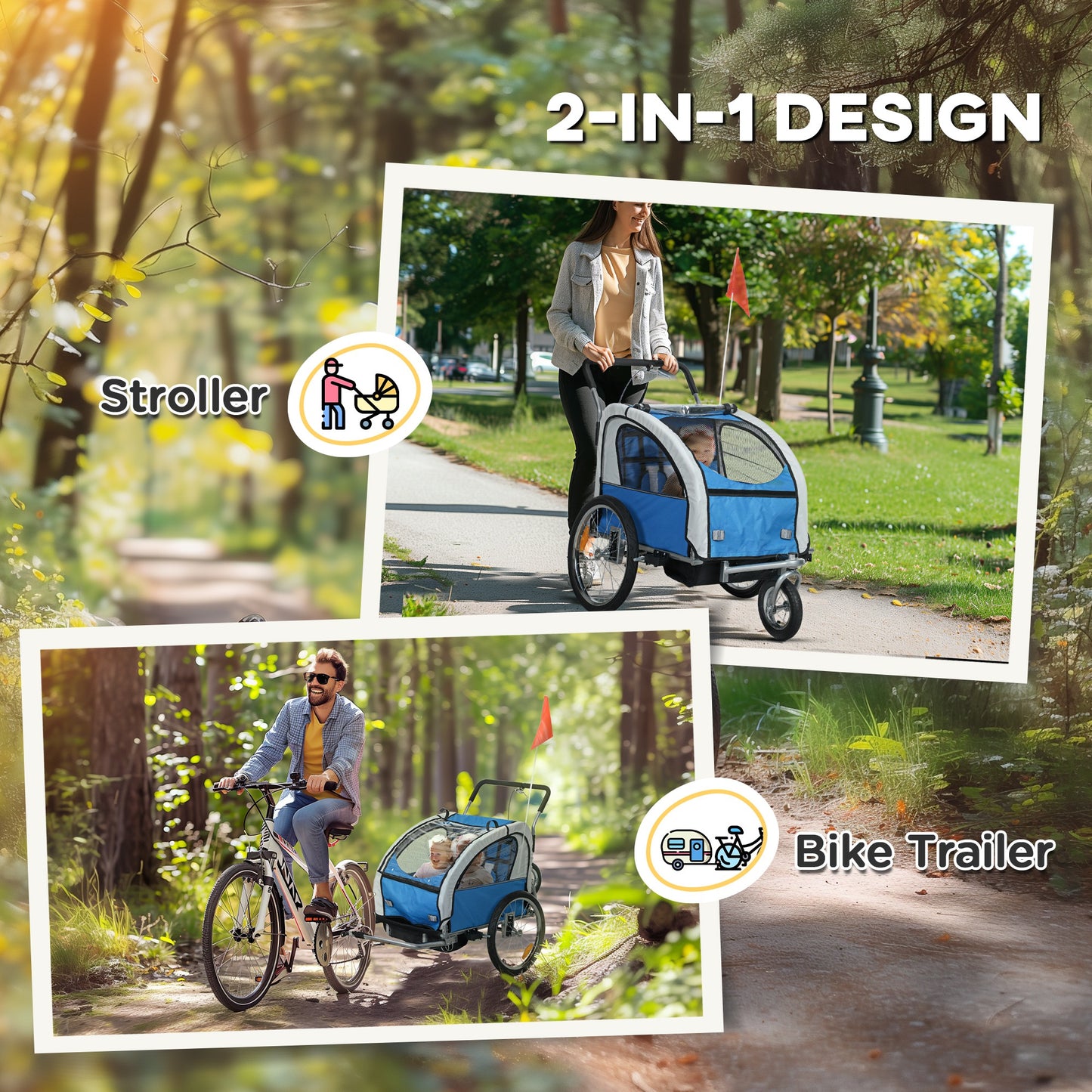 Durable Steel Frame Child Carrier - Safe, Smooth Ride for Kids