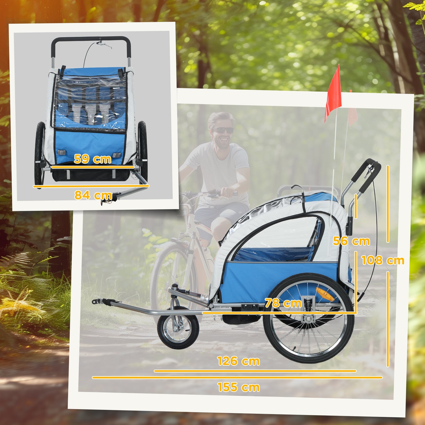 Durable Steel Frame Child Carrier - Safe, Smooth Ride for Kids