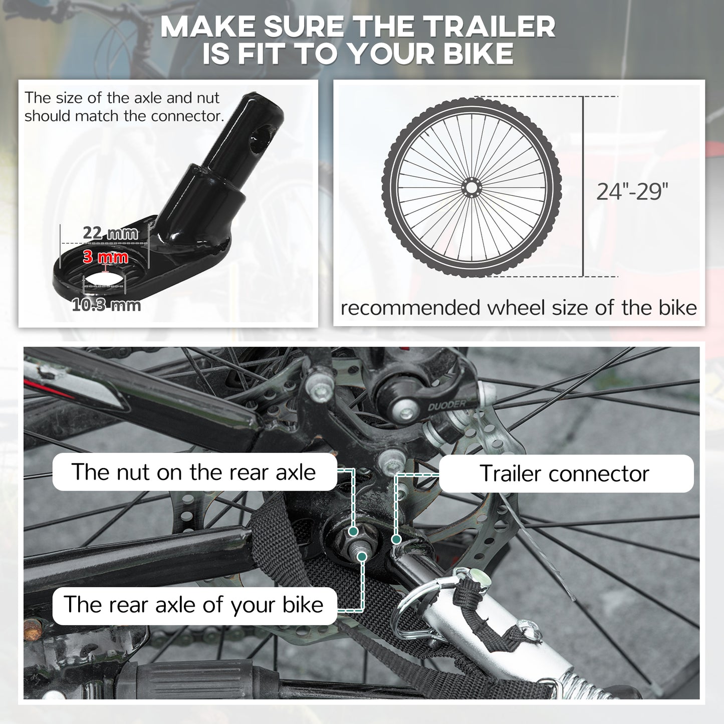 HOMCOM 2 Seat Bike Trailer with 5 Point Harness, for 18+ Months, Red