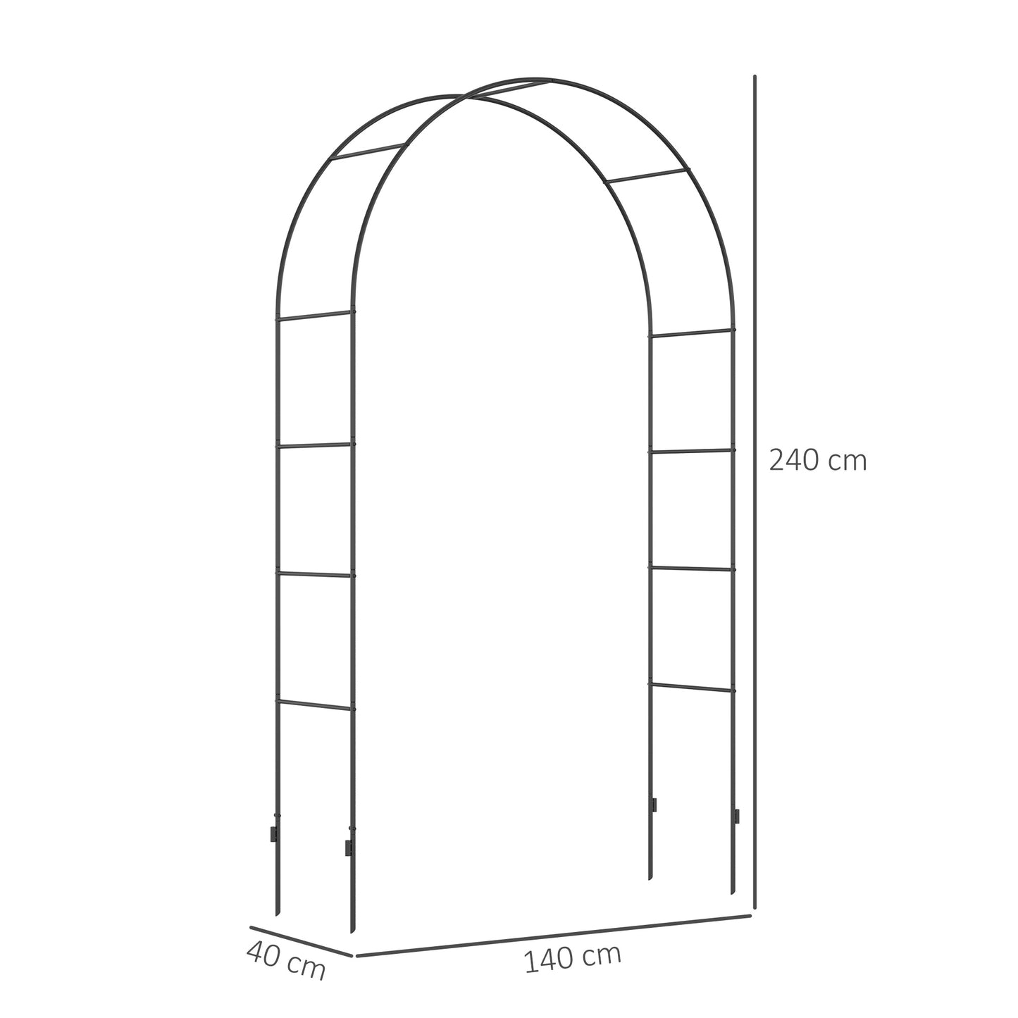 Outsunny Outdoor Garden Arch, Metal Garden Arbor for Climbing Plants