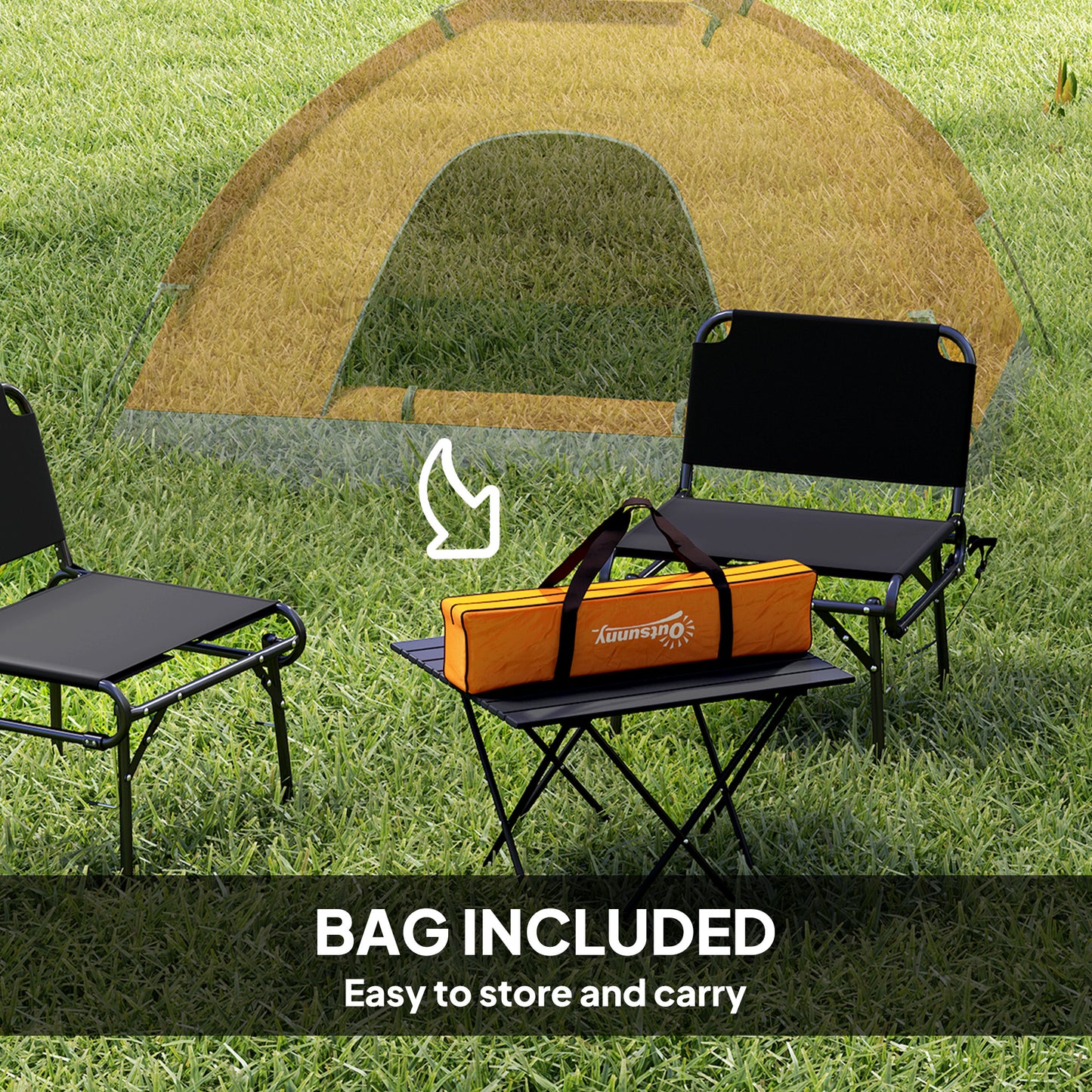 Outsunny Camping Tent for 2 Person Dome Tent w/ Storage Pocket Orange