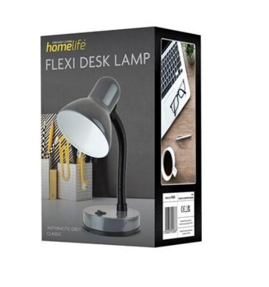 HomeLife 35w 'Classic' Flexi Desk Lamp - Anthracite Grey