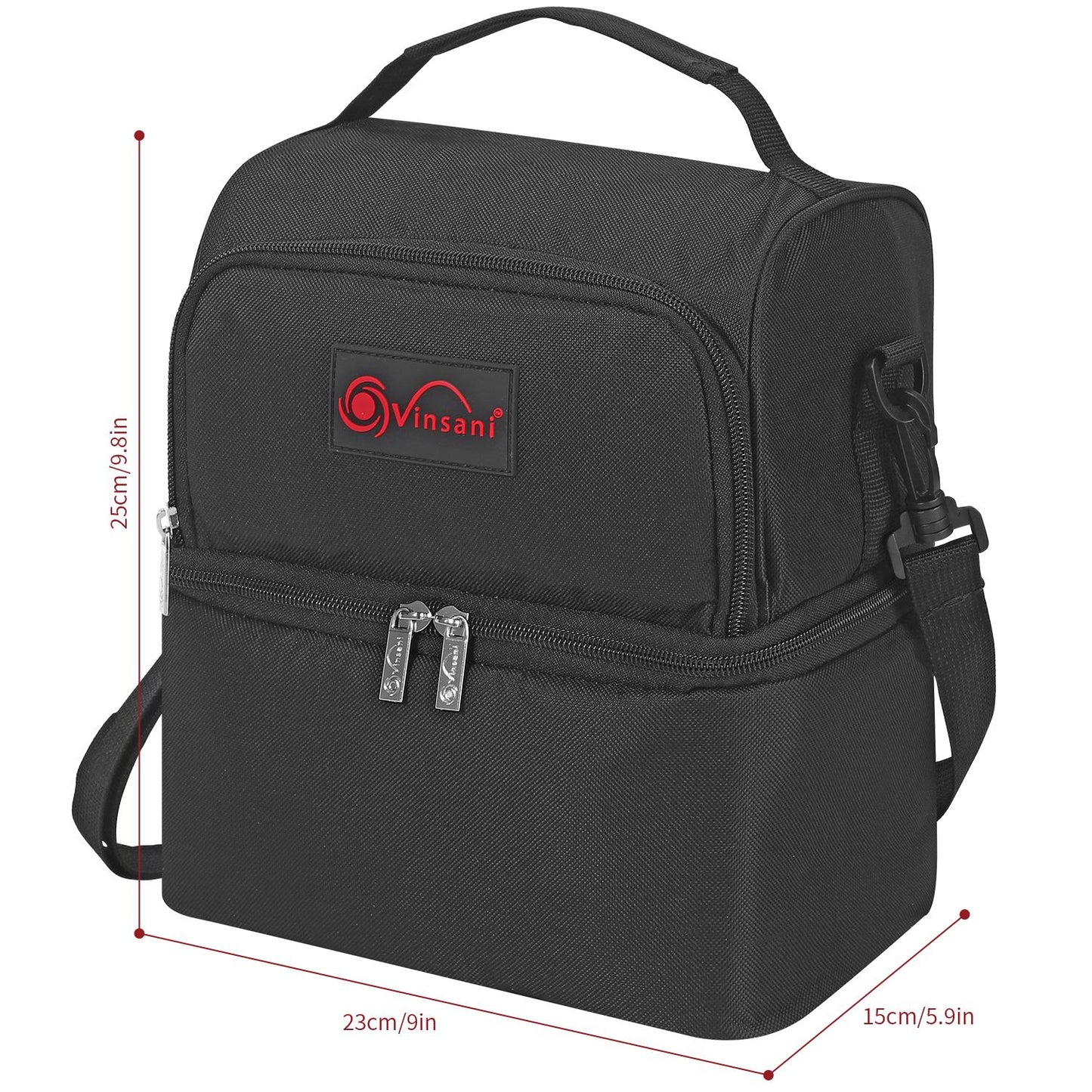VINSANI 7L DUAL COMP LUNCH BACK W/ICE PACK 1010117