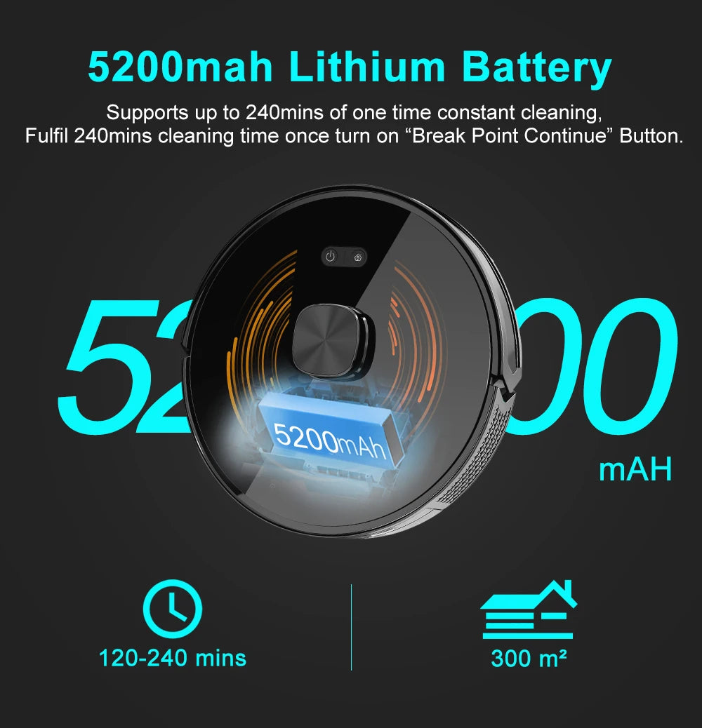 ABIR K30 Robot Vacuum Cleaner, Auto-Empty Station, Laser Lidar, 6500PA Suction,Multi-Floor Maping, Smart Home Wet Dry Appliance