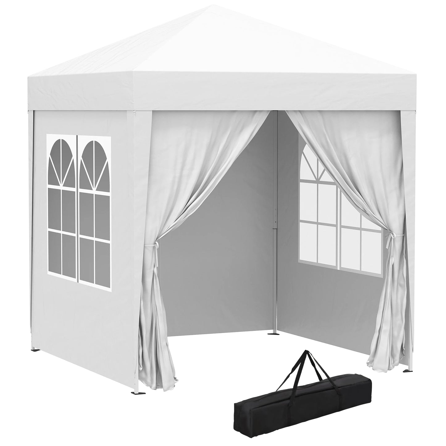 Outsunny 2 x 2 m Garden Pop Up Gazebo, Wedding Party Tent Marquee, Water Resistant Awning Canopy, Blue