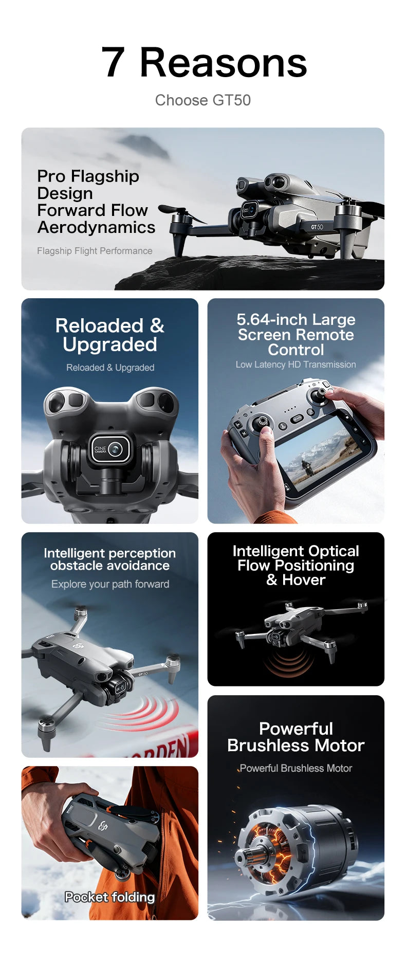 2026 NEW Original GT50 PRO RC Drone 8K HD Dual Cameras WiFi GPS 20mins Flight Aerial Photography Quadcopter Remote Control Toys