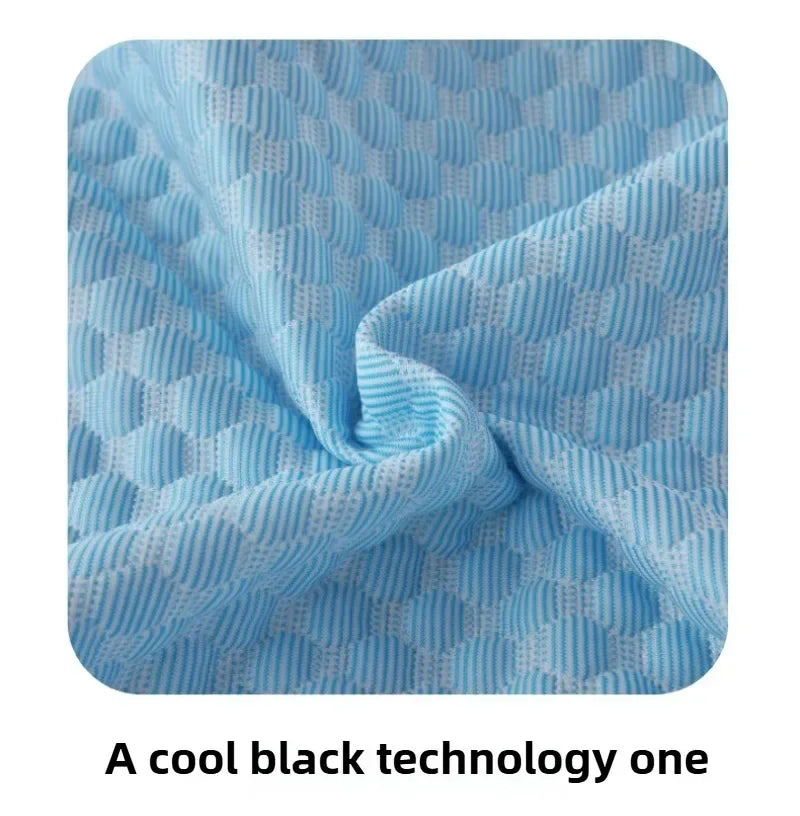 Summer Cooling Pillowcase Solid Color Ice Bean Bean Pillowcase Cool Feeling Air Conditioning Cover Washable  (No Pillow) 48x74cm