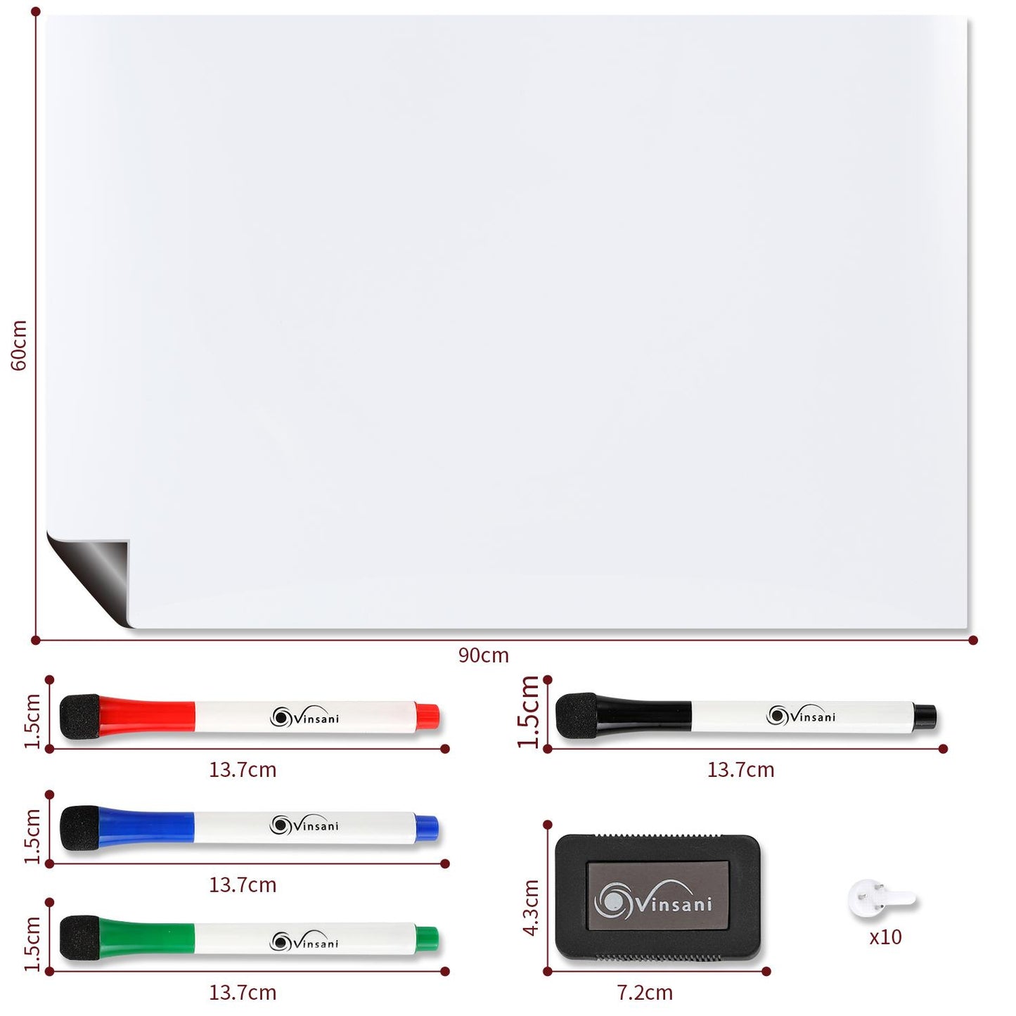 Vinsani 60x90 Whiteboard 0000144