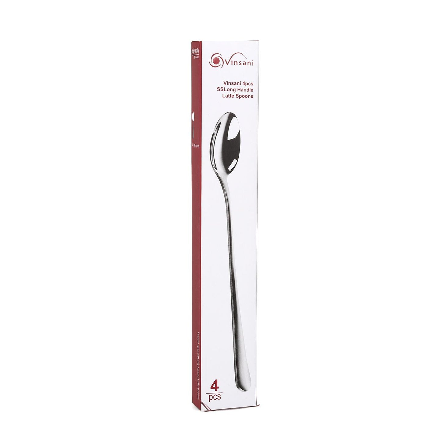 Vinsani 8pcs SS Long Handle Latte Spoons 0000259