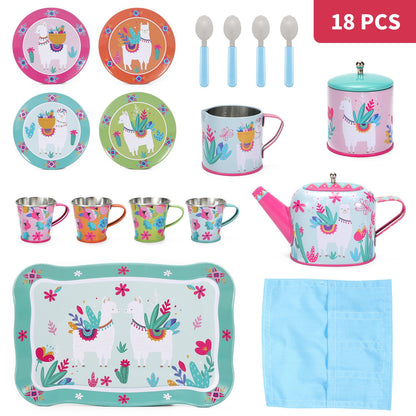 SOKA 18pc TIN TEA SET - LLAMA 0000352
