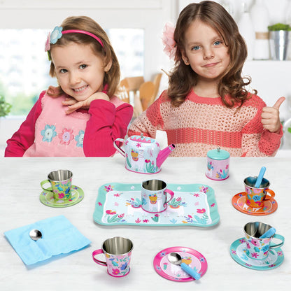 SOKA 18pc TIN TEA SET - LLAMA 0000352