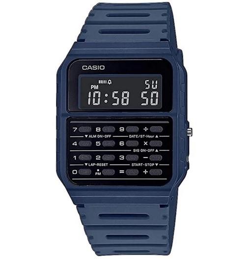 Casio Mens Digital Calculator Retro Dial  with Plastic Blue Strap Watch CA-53WF-2BDF