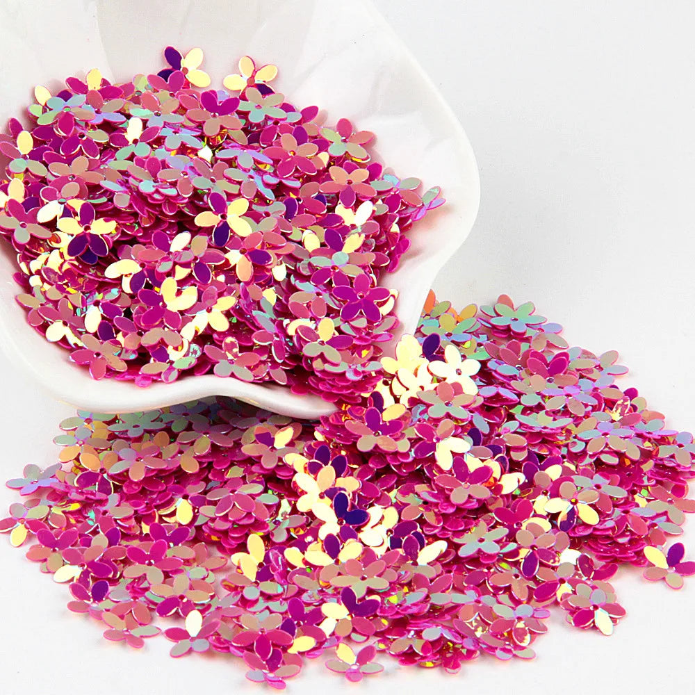 Sequin Matte White Color 10mm Cup Five Finger Flower Sequins Paillettes Sewing Wedding Craft Women Garments Accessories 10g/lot