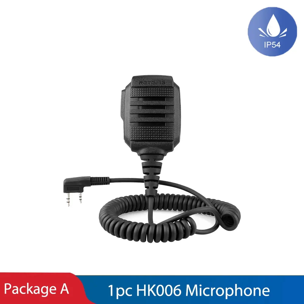 Retevis HK006 RA89 Waterproof Walkie Talkie Microphone PTT Mic Radio Speaker for Baofeng UV-5R BF-88E Retevis RT3S H777 RT22 TYT