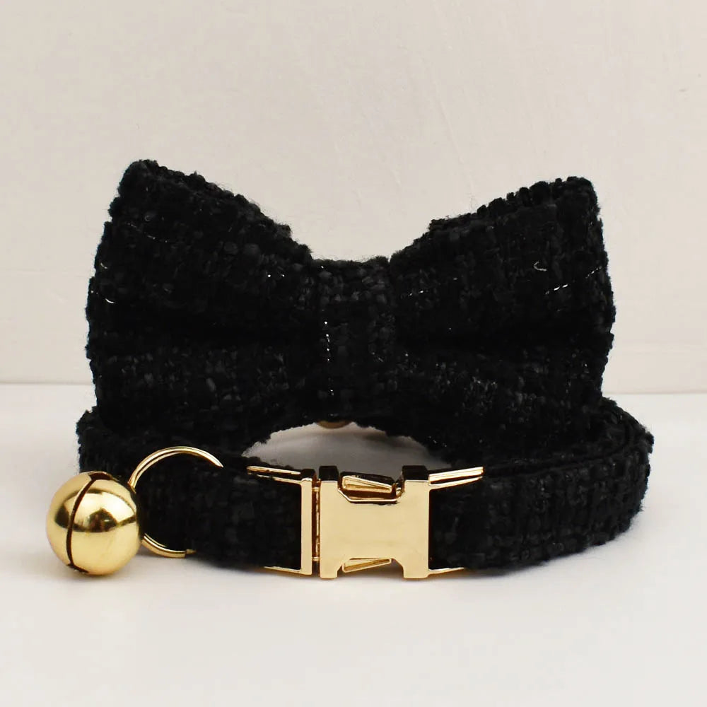 Personalized Metal Hardware Cat Collar And Leash Set with Bell Engraving ID Tag for Kittens Pet Accessories