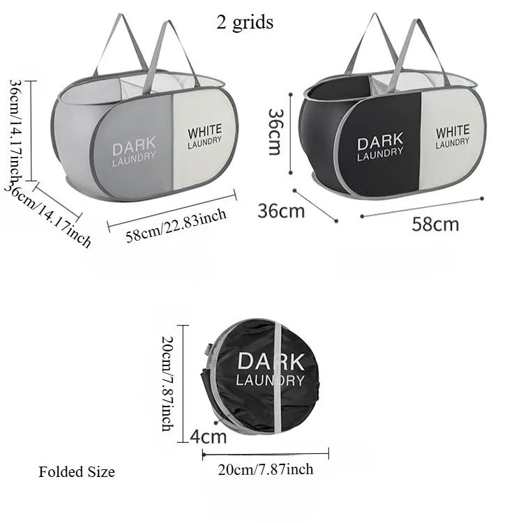 Large Foldable Laundry Basket Fabric Sorting Hampers with Handles Collapsible Clothes Organizer for Home/Bathroom/Dorm