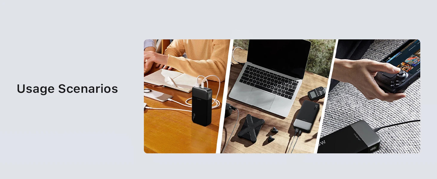 20000mAh Power Bank JUOVI Portable Charger 35W PD 3.0 QC 4.0 Fast Charging Phone Charger With LED Display Travel Battery Pack