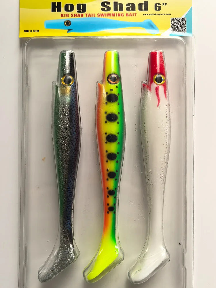 ESFISHING soft lures fishing Peche pike Hog Shad 100mm  200mm Sea Fishing Silicone bait swimbait sea lake isca artificial