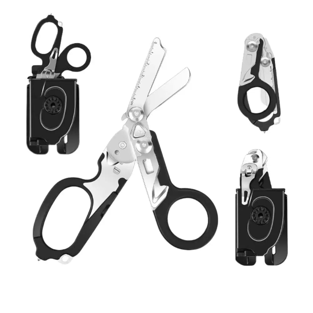 Multifunctional Emergency Response Shears - With Strap Cutter & Glass Breaker For Outdoor Rescue