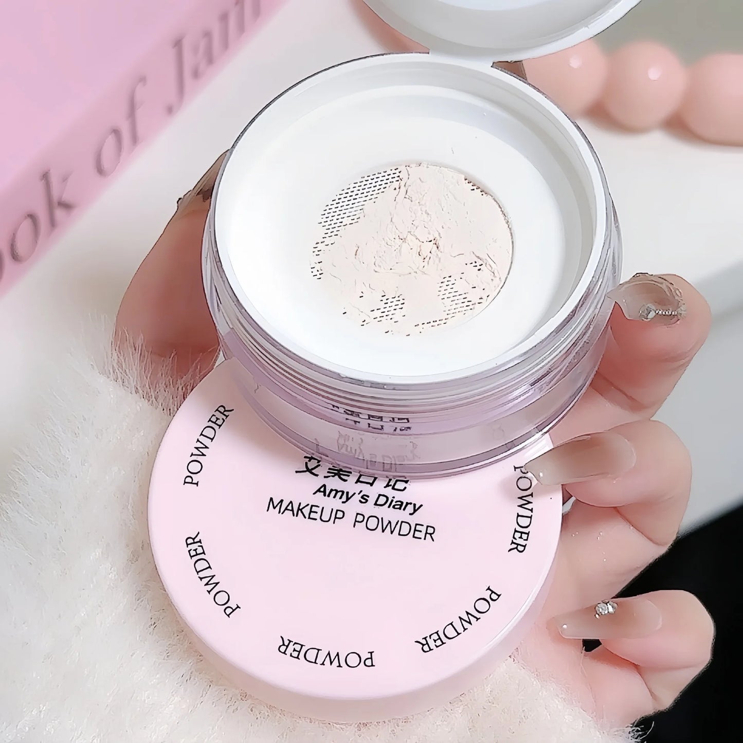 Air Setting Loose Powder Transparent White Long Lasting Matte Finish Makeup Oil Control Coverage Face Powder Cosmetics With Puff