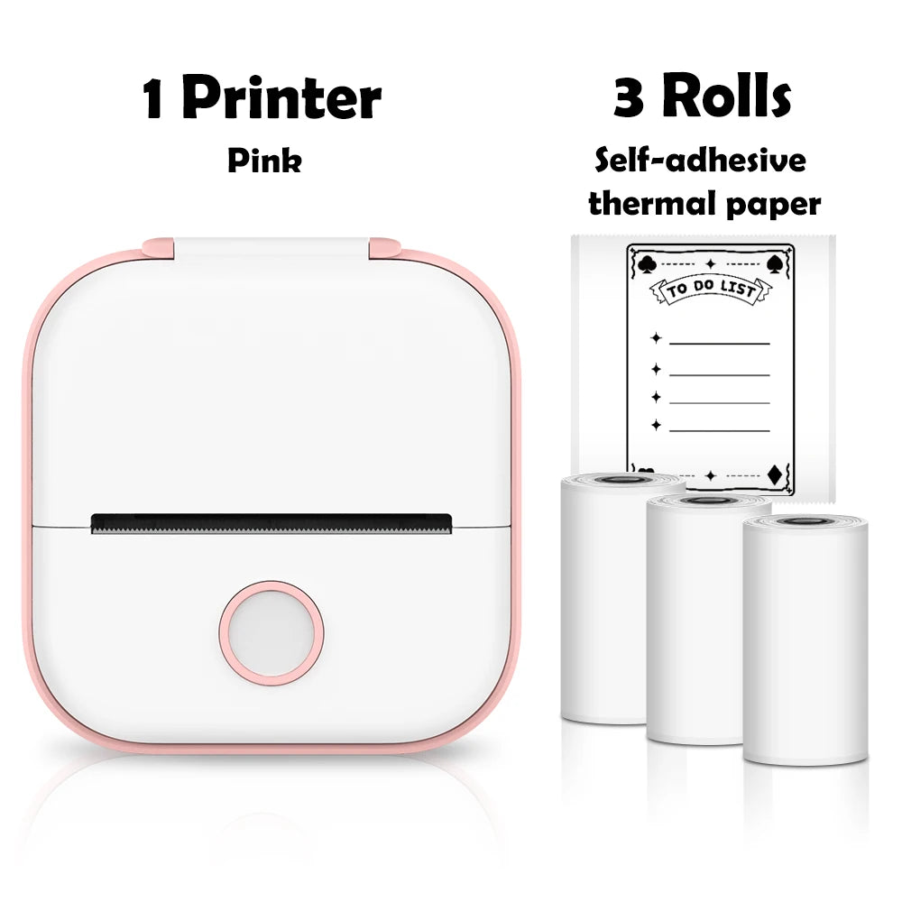 Phomemo T02 Mini Printer Portable Printer Thermal Printing Sticker Wireless Inkless Pocket Printer Self-adhesive Label Printer