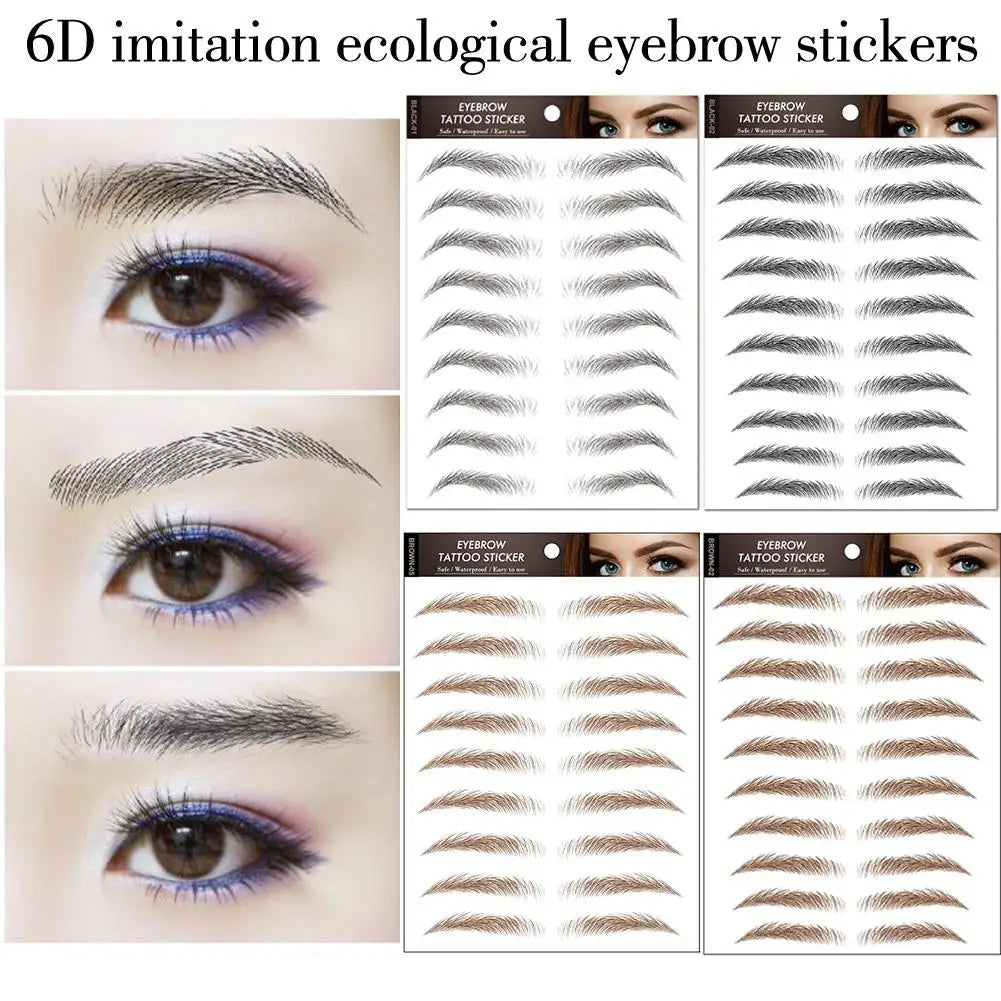 6D Hair Like Eyebrows Stickers Makeup Waterproof Eyebrow Eyebrow Long Natural Hair-liked Authentic Eyebrow Tattoo Sticker