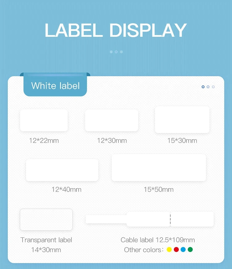 Niimbot D11/D101/D110 Mini Portable Printer White Tape Sticker Papers Waterproof  Anti-Oil No Glue Thermal Label Printer New