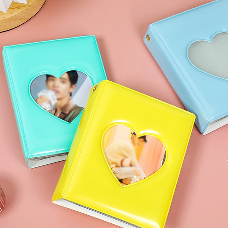 A5 Kpop Photocard Holder Binding Photo Cards Holder in Polaroid Album Book 3 Inches Heart Photo Card School Stationery Binder