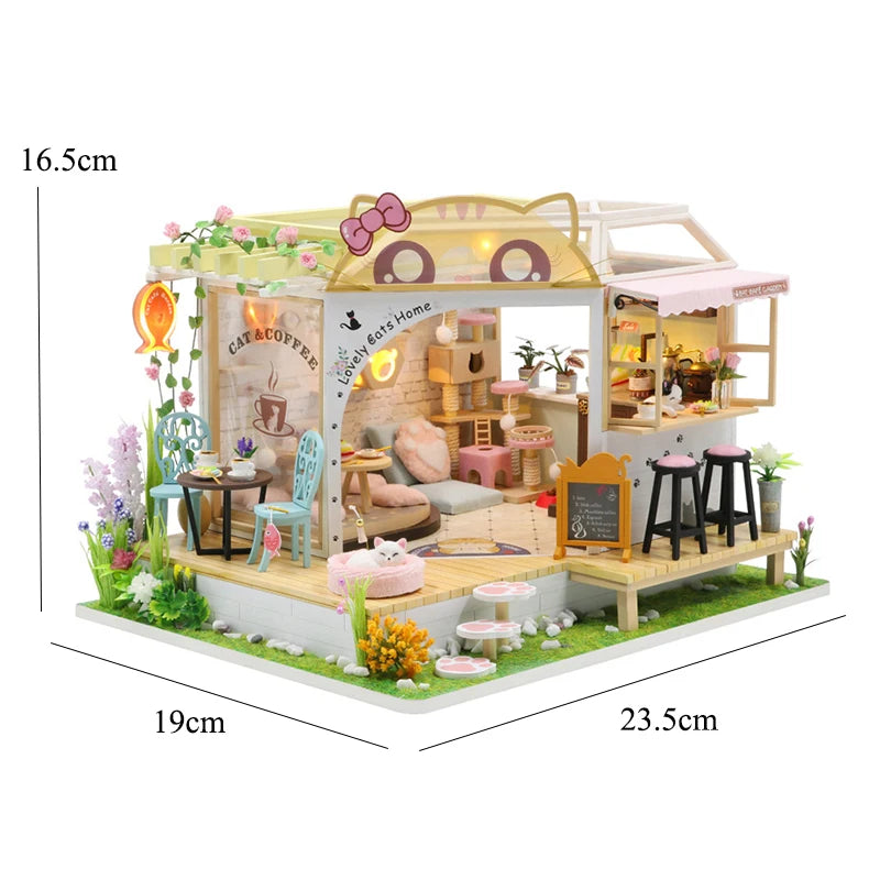 DIY Mini Dollhouse Wooden Small House 3D Puzzle Assemble Building Model Home Bedroom Decoration With Furniture Doll House Gifts