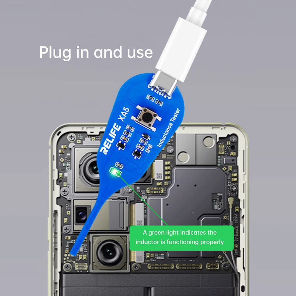 Type-C Inductance Tester Electromagnetic Non-Contact Fault Detection for Phones PCB Motherboard Repair Diagnostics Tool