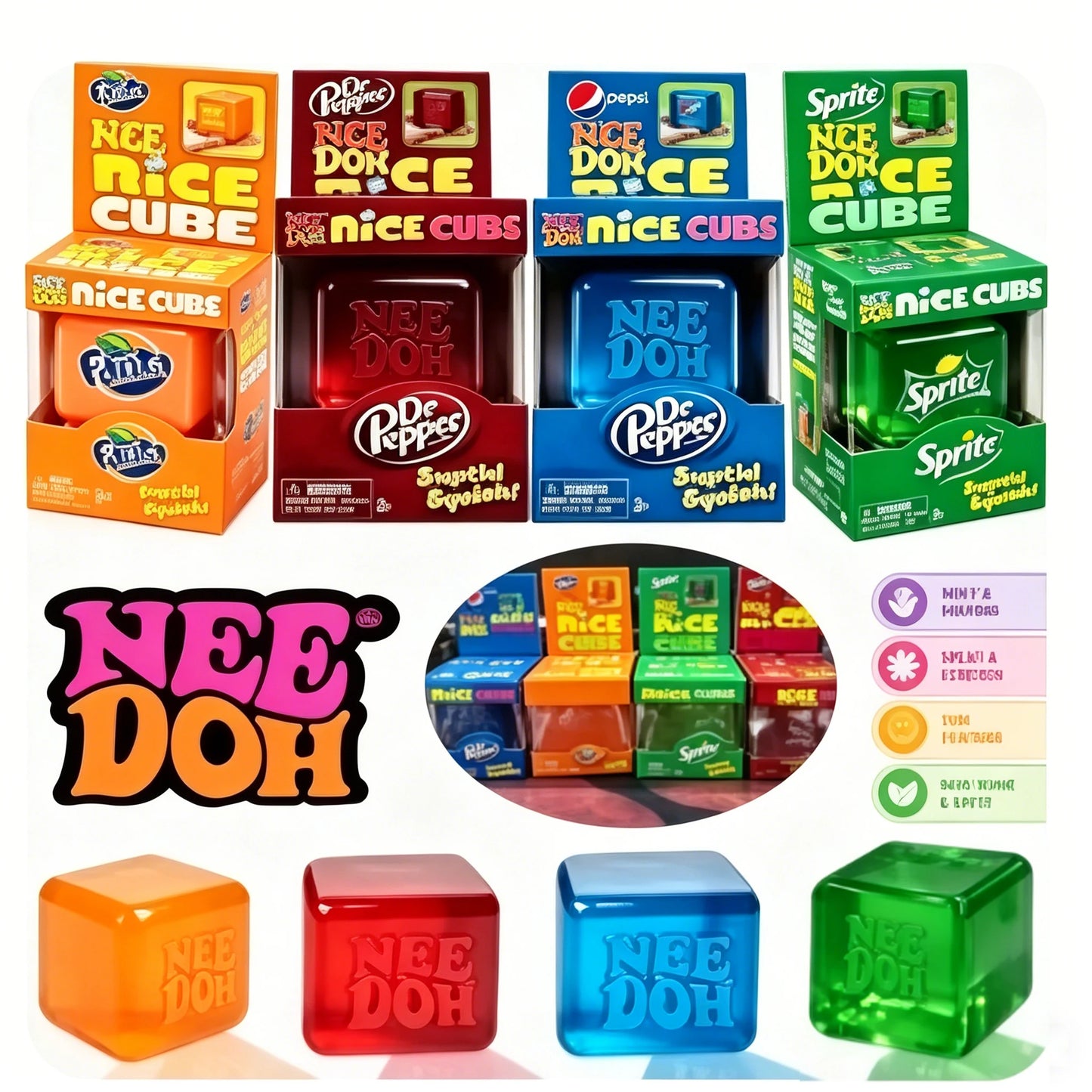 Nee DOH Model Soft Squishy Toy  Nice Cube Sensory Stress Reliever Fidget Tool for Anxiety for Adults & Kids Premium in Stock