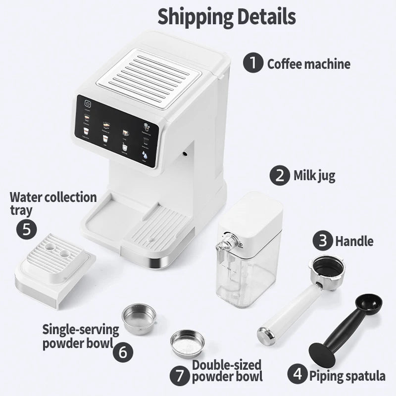 Multifunctional fancy coffee machine,Automatic milk frothing and cleaning functions,Cold/Hot Extraction ,Intelligent color scree