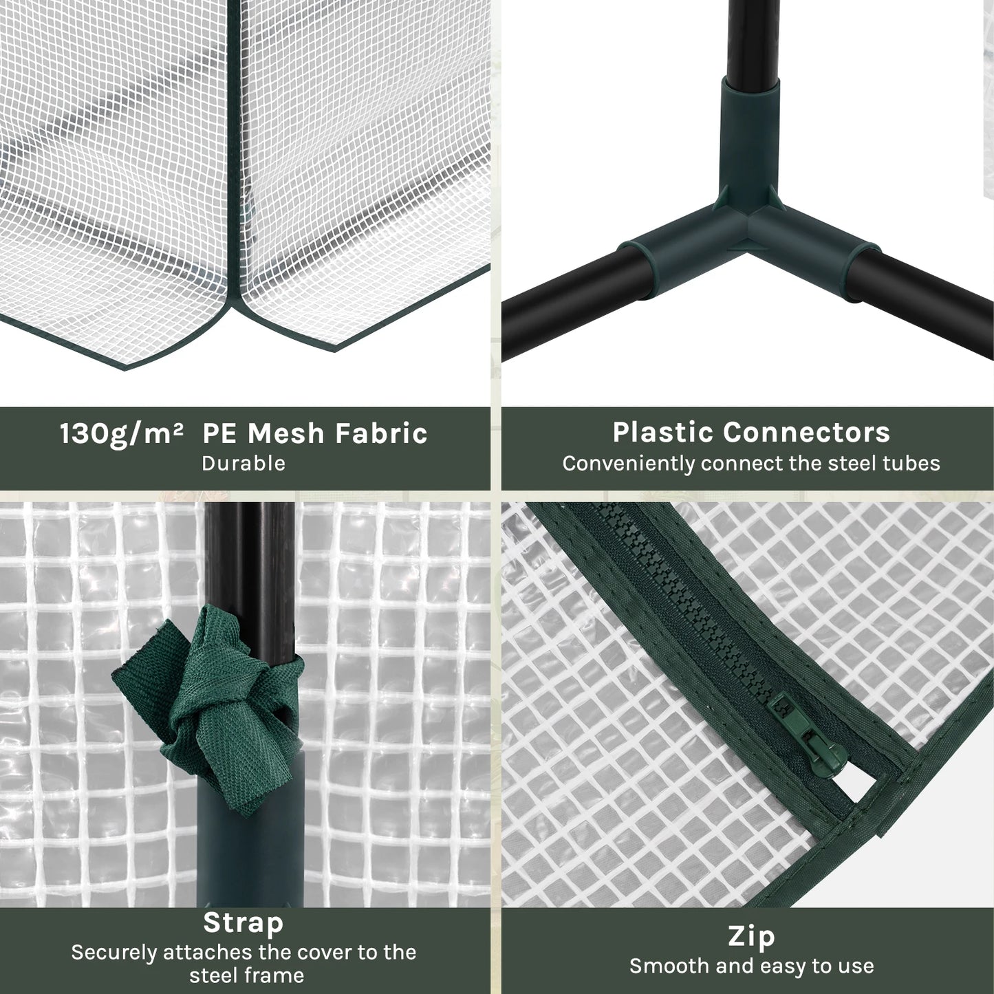 WOLTU Garden Greenhouse Wintering Tent with 3 Shelves Reinforced PE Cover Windproof for Vegetables Flowers Plants