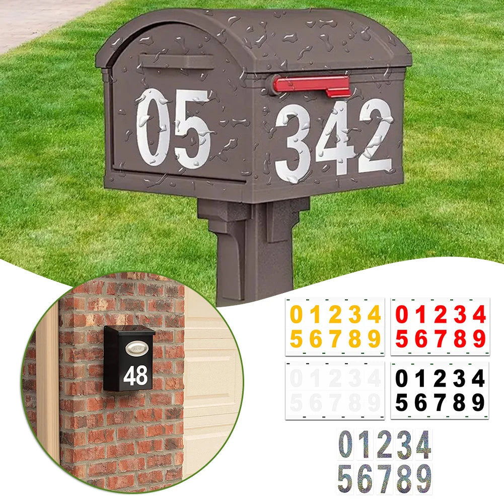 Waterproof Number Sticker Heat Resistant Self Adhesive Nanofilm Mailbox House Address Decals Sticker For Home Farmhouse Decor