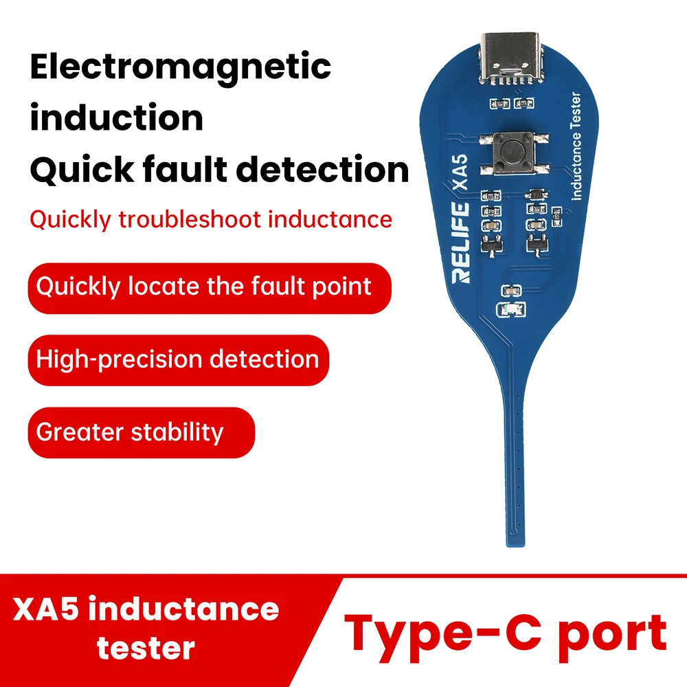 Type-C Inductance Tester Electromagnetic Non-Contact Fault Detection for Phones PCB Motherboard Repair Diagnostics Tool