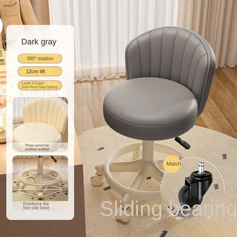 Ins Style Desk Chair Swivel Rolling Chair With Footrest Adjustable Height Home Computer Task Chair For Bedroom Make Up