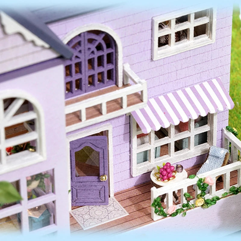 DIY Wooden Doll Houses Mini Assembly Handmade Small House Creative Scene Decoration DollHouse For Toys Birthday Gifts