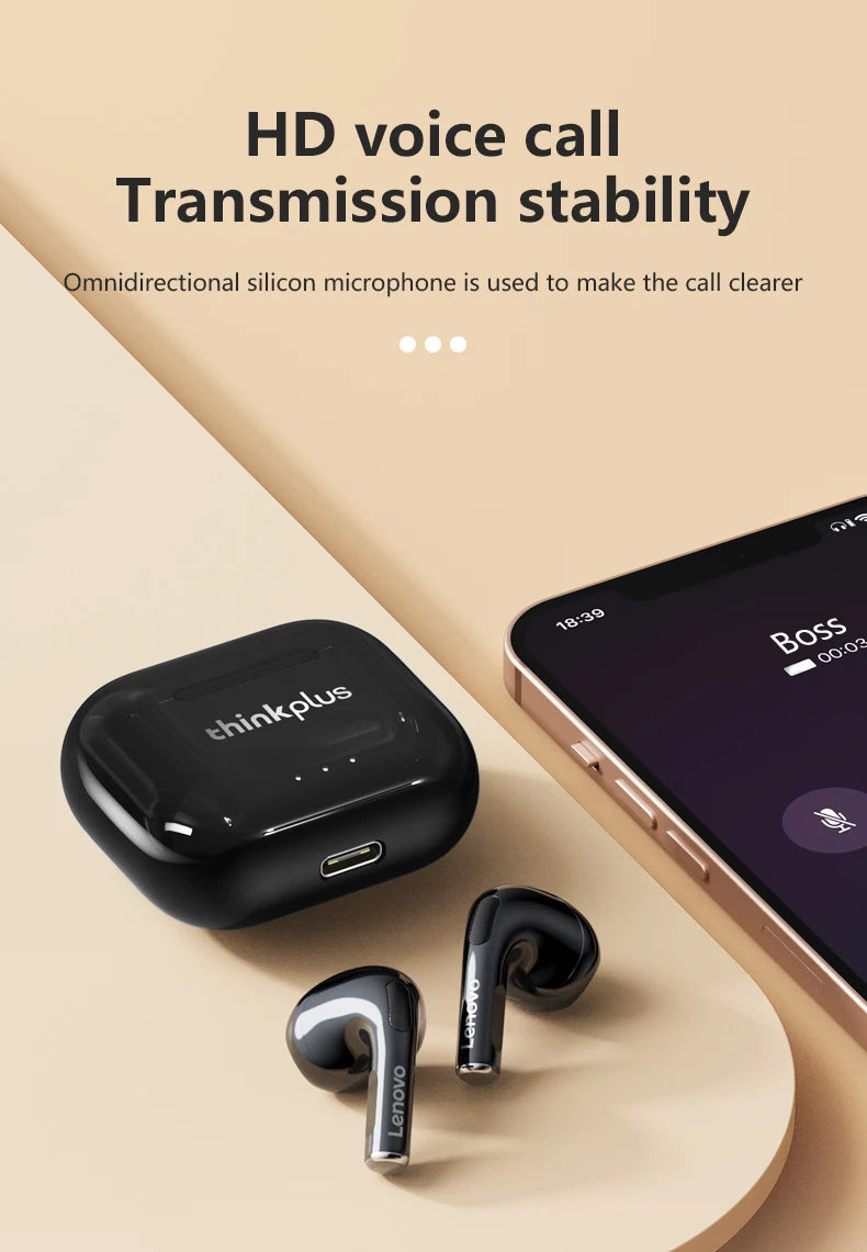 Lenovo LP40 II Earphones Original LP40 plus TWS Wireless Bluetooth 5.3 Headphones Sport Noise Reduction Touch Control Earbudss