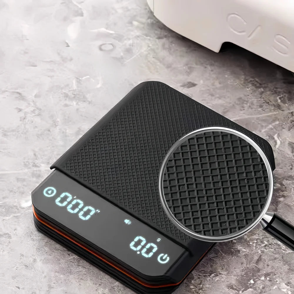 Mini Coffee Scale with Pad LED Display USB Charge Timed Portable High Precision Professional Home Kitchen Cafe CoffeeAccessories