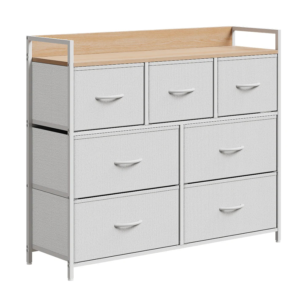 Voltsify White 7-Drawer Metal Frame Chest of Drawers