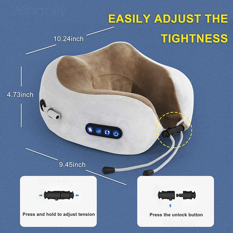 2025 Electric Neck Massager Vibration 3D Kneading Shiatsu Back Massage U Shaped Pillow For Shoulder Cervical Pain Relief Fatigue