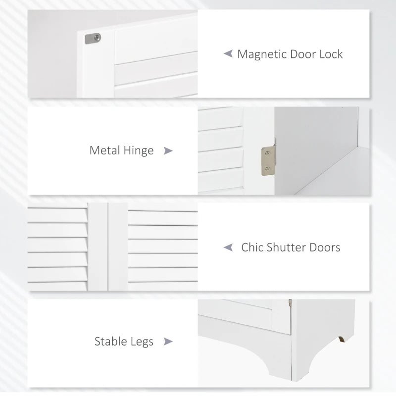 MDF Freestanding 6-Tier Bathroom Storage Cabinet White | UK