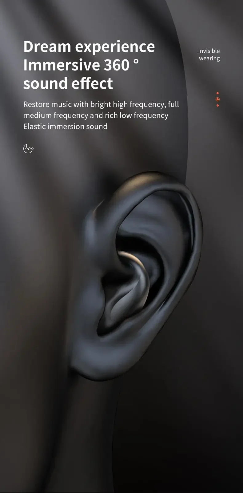 X55 Invisible Sleep Wireless Earphone TWS Bluetooth 5.3 Headphones Hidden Earbuds IPX5 Waterproof Noise Reduction Sports Headset