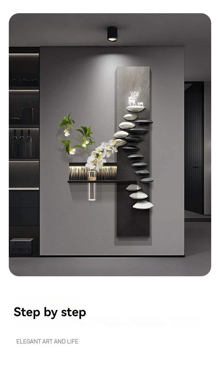 Light Luxury Hydroponic Green Plants LED Decorative Painting Home Decoration Living Room Bedroom Sofa Wall Corridor Mural Light