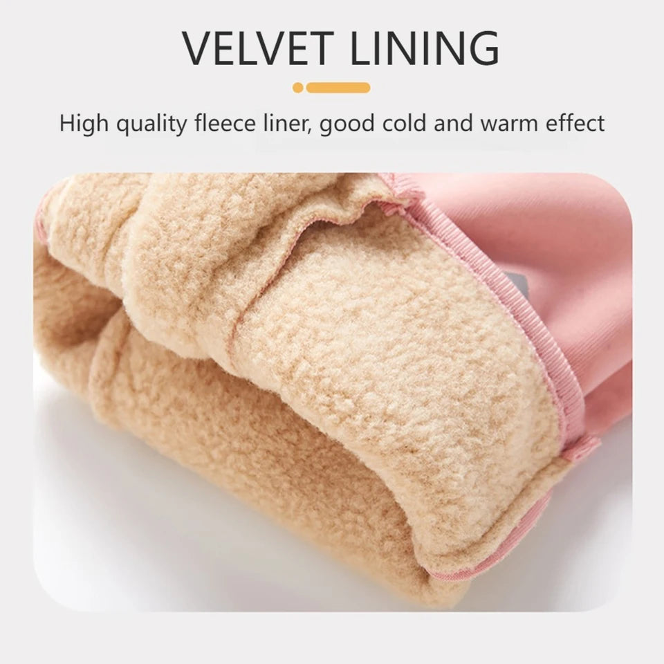 GTUBIKE Kids Winter Gloves Thicken Plus Velvet Cycling Riding Mittens Warm Waterproof Children Bicycle Gloves for Boys Girls