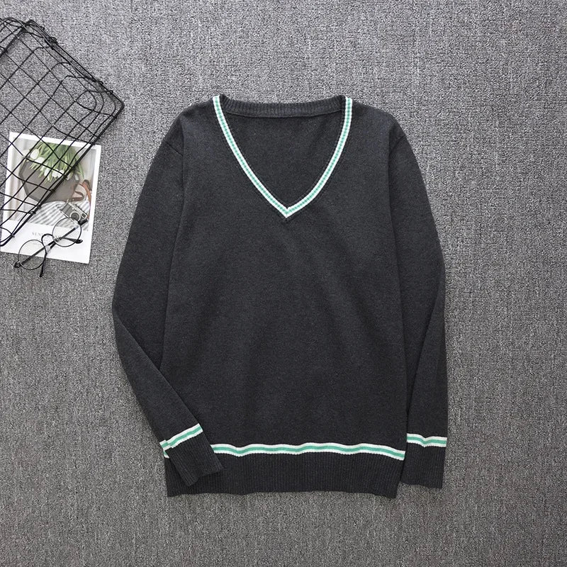 Cosplay Costume Magic School Hufflepuff Ravenclaw Slytherin Wizard V Neck Sweater Uniform Stripe Cotton Sleeveless Knitted Vest